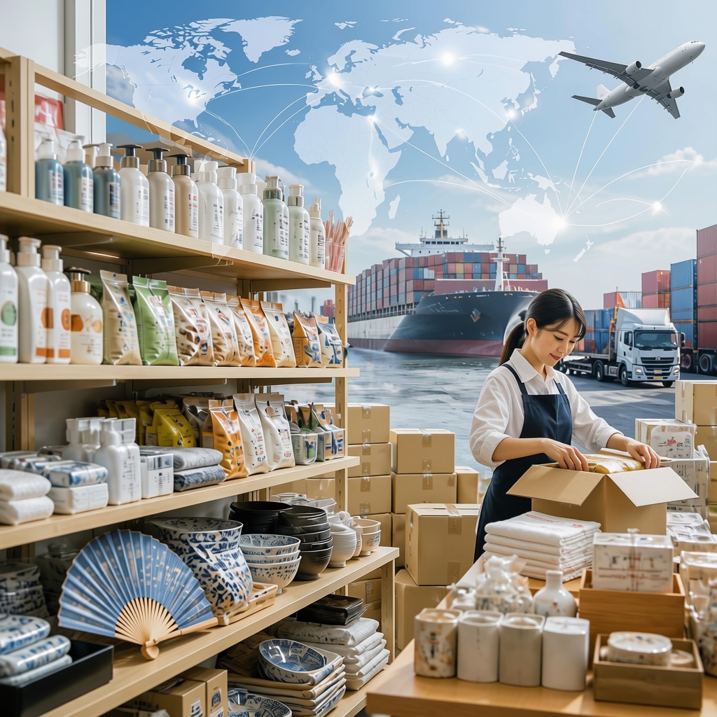 日本の商品を海外の購入者へ届ける役割のイメージ
